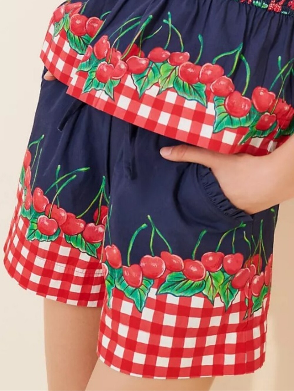 Cherry Print Shorts By Damson Madder